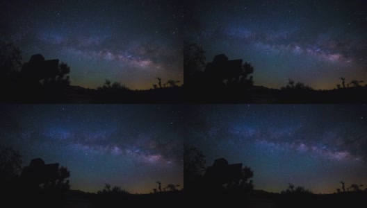 约书亚树国家公园银河时光流逝高清在线视频素材下载