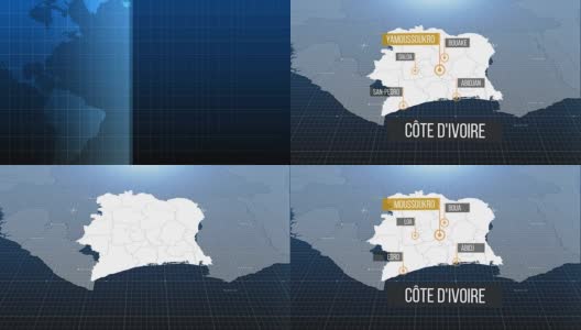哥斯达黎加地图与标签高清在线视频素材下载