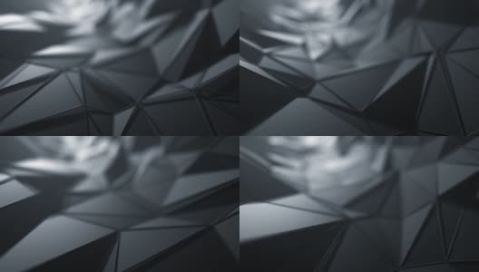 飞越抽象几何表面(黑色)-可循环的背景高清在线视频素材下载
