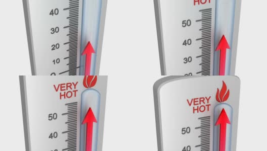 温度计:温度上升，3d概念动画高清在线视频素材下载