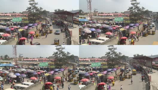 尼日利亚拉各斯公交站的高角度视图高清在线视频素材下载