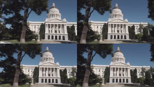 加州首府萨克拉门托市中心的国会大厦高清在线视频素材下载