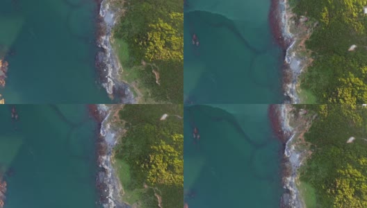 无人机拍摄的海岸线高清在线视频素材下载