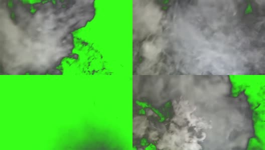 绿色的屏幕，白色的烟雾高清在线视频素材下载