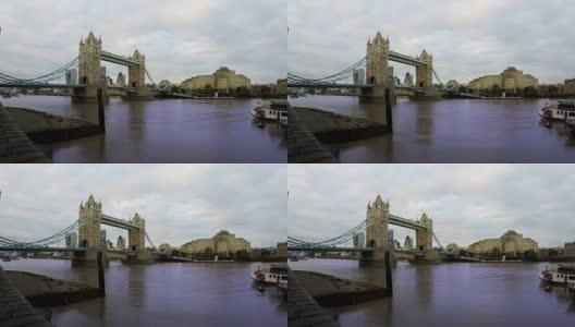 塔桥和泰晤士河，伦敦，实时报道高清在线视频素材下载