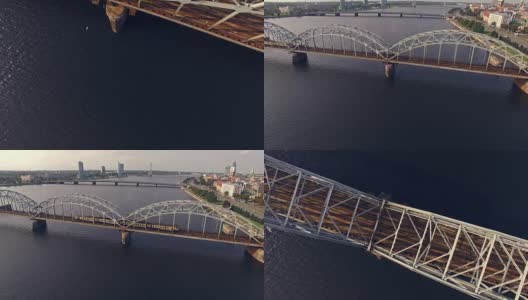 HD - Flight over the railway bridge高清在线视频素材下载