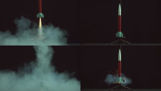 火箭发射模型，慢动作高清在线视频素材下载