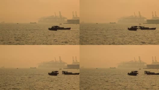 深圳西港，传统渔船前景看好高清在线视频素材下载