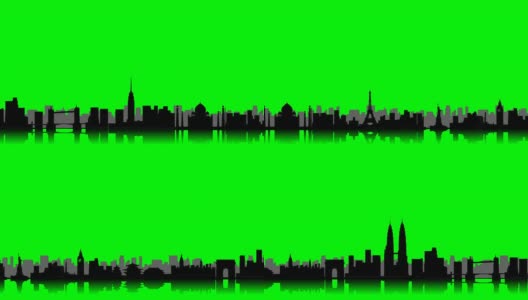 有绿色屏风的世界城市高清在线视频素材下载