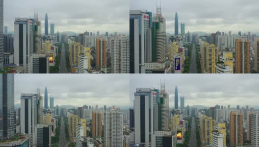 白天时间深圳市区交通街道航拍4k中国高清在线视频素材下载