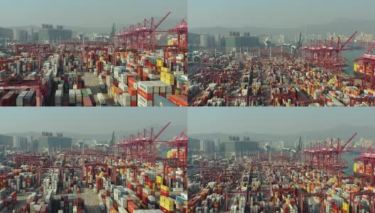 香港的货柜码头高清在线视频素材下载