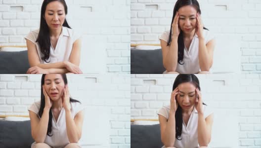 中年亚洲女性抑郁症高清在线视频素材下载