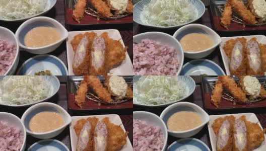 日本的炸猪排定食高清在线视频素材下载