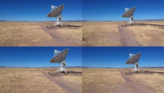 低无人机飞越国家射电天文台或非常大的阵列在Socorro，新墨西哥高清在线视频素材下载
