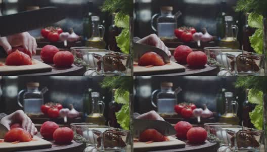 制作冷番茄汤高清在线视频素材下载