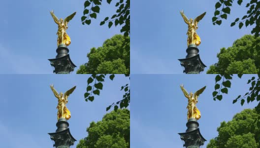 慕尼黑的和平天使柱和雕像高清在线视频素材下载
