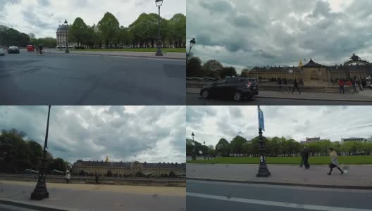 巴黎街道交通的一辆车高清在线视频素材下载