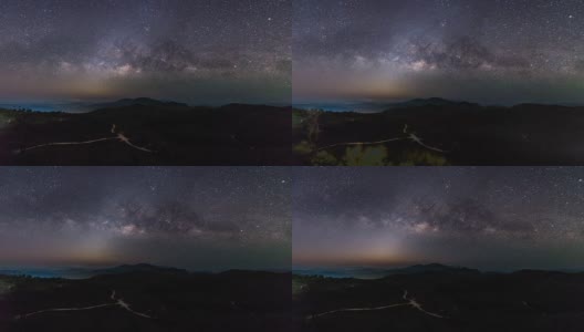 4k分辨率的恒星时间流逝，银河系和山区景观的夜晚高清在线视频素材下载