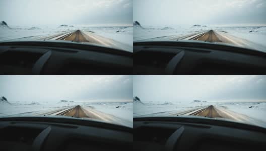 行车记录仪拍下了冰岛道路的视频高清在线视频素材下载