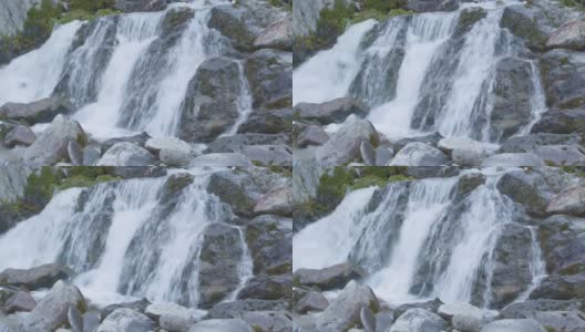 瑞士阿尔卑斯山的瀑布。Sidelenbach。Furka通过高清在线视频素材下载
