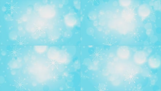 抽象蓝白散景圣诞动画背景高清在线视频素材下载