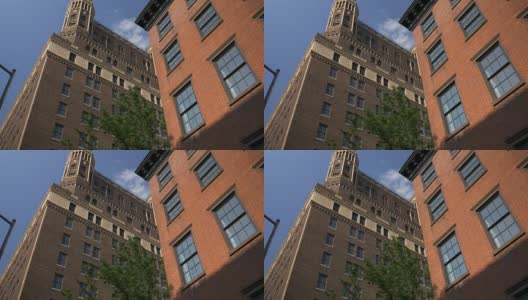 低角度建立拍摄布鲁克林公寓高清在线视频素材下载