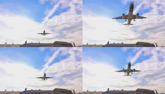 飞机起飞，慢镜头高清在线视频素材下载