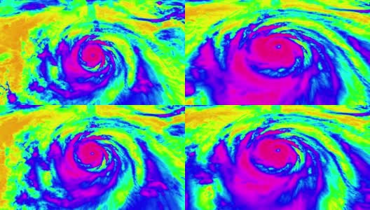 飓风雷达气象卫星鸟瞰图高清在线视频素材下载