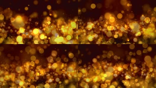 无缝黄金粒子散景抽象，4K视频循环高清在线视频素材下载