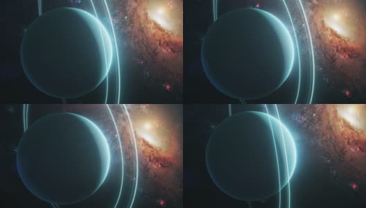 在深太空中旋转的天王星高清在线视频素材下载
