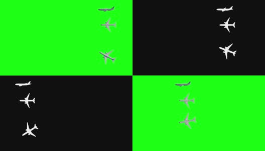 商业飞机移动，飞机从A到B动画绿色屏幕高清在线视频素材下载