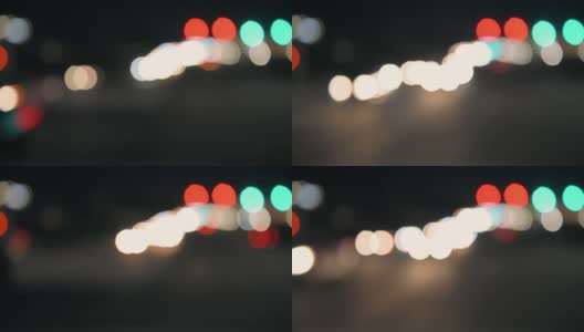 高速公路上模糊的车灯高清在线视频素材下载