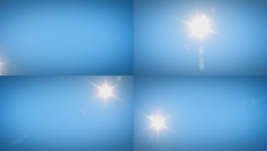 在延时中，普通的太阳闪耀着穿过清澈的蓝天。使用Flares的3d动画。自然和天气概念。高清在线视频素材下载