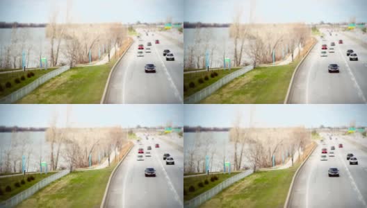 视频-自行车道Vs高速公路高清在线视频素材下载
