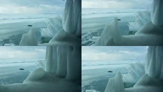 冰海或海洋上的冰山。高清在线视频素材下载
