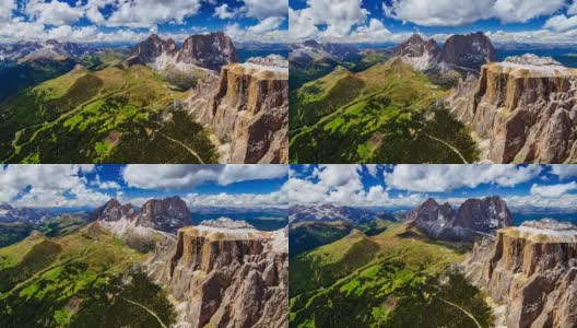从萨斯波多多山的山顶，白云石，意大利高清在线视频素材下载