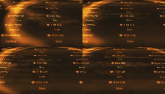 镜头移动在未来电影计算机数据网络解决方案-橙色版本高清在线视频素材下载