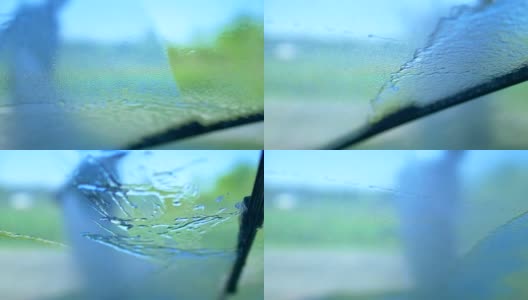 慢镜头中的汽车雨刷高清在线视频素材下载