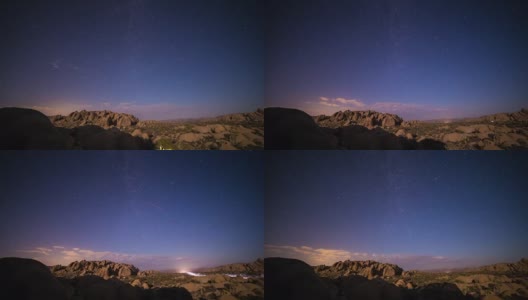 加州乔舒亚树国家公园的月亮高清在线视频素材下载