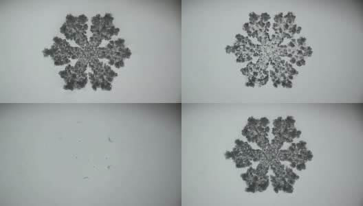 蓬松的雪花在显微镜下融化高清在线视频素材下载