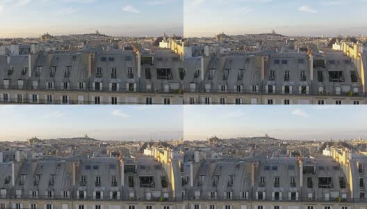 巴黎圣心大教堂的4k慢镜头鸟瞰图高清在线视频素材下载