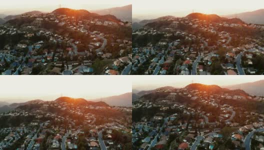 拉加拿大和格伦代尔城市扩张，加利福尼亚-无人机拍摄高清在线视频素材下载