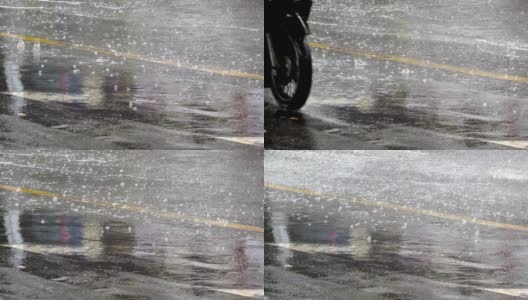 慢镜头汽车在雨中行驶高清在线视频素材下载