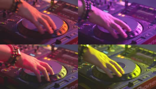 近手DJ在夜店边开音乐高清在线视频素材下载