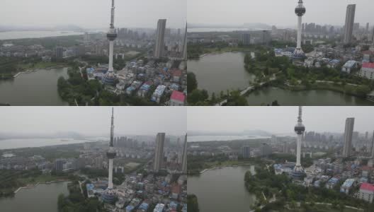 徐州市现代建筑景观航拍高清在线视频素材下载