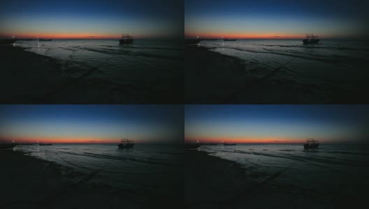 日落海，Holbox墨西哥高清在线视频素材下载