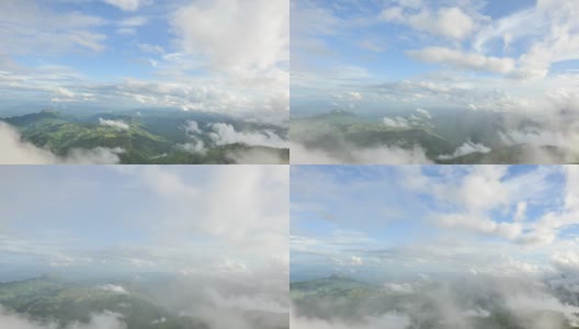 山中移动雾的时间间隔高清在线视频素材下载