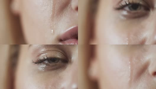 女人哭泣的特写镜头高清在线视频素材下载