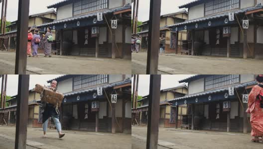 日本传统村庄的街景高清在线视频素材下载