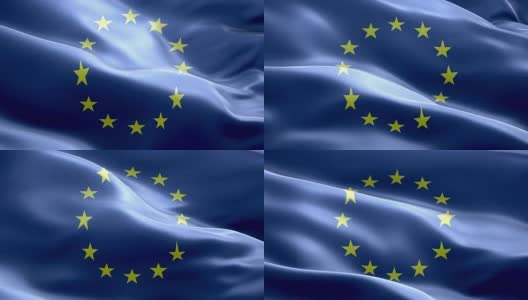 欧盟国旗波浪图案可循环元素高清在线视频素材下载